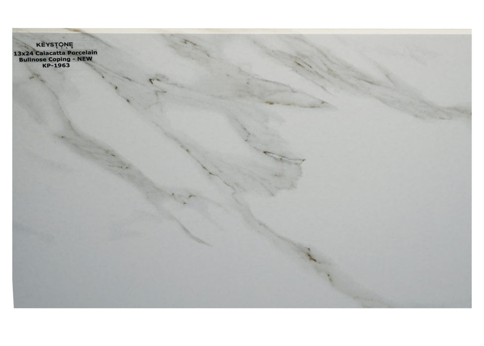 Porcelain Calacatta Bullnose Coping Matte 1