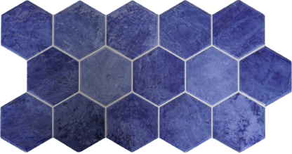 Porcelain Hex Zellige Azure Tile Glossy 1