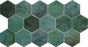 Porcelain Hex Zellige Verde Tile Glossy 1