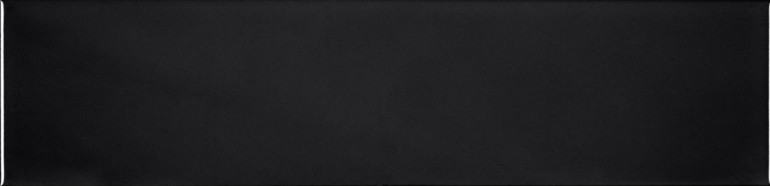 Full Tile Sample - Krea Black Ceramic Tile - 4" x 16" x 7.44 MM Glossy