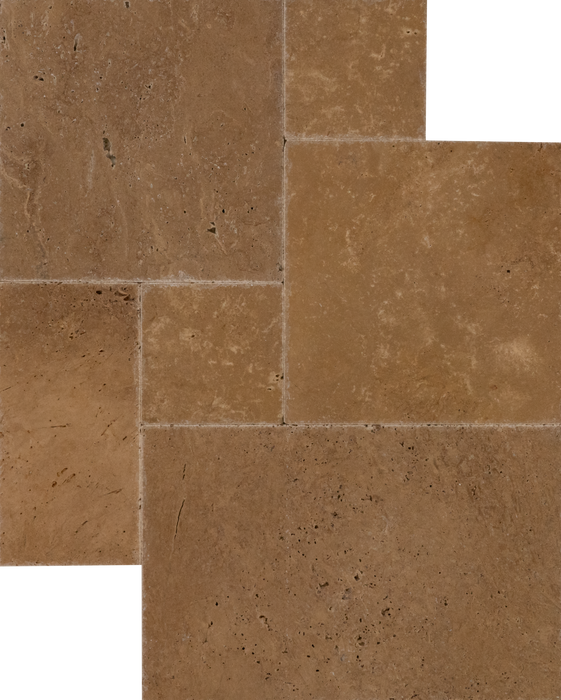 Travertine American Chestnut Versailles Pattern Chiseled & Brushed 2