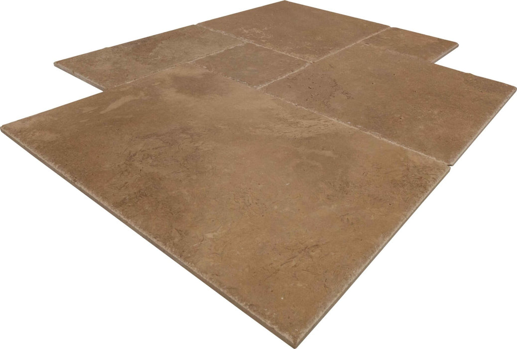 Travertine American Chestnut Versailles Pattern Chiseled & Brushed 4