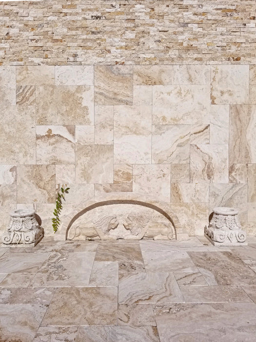 Travertine Tiramisu Versailles Pattern Chiseled & Brushed 2
