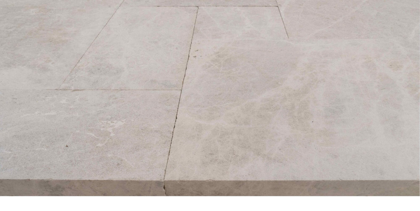 Marble Aqua Gray Versailles Pattern Sandblasted 2