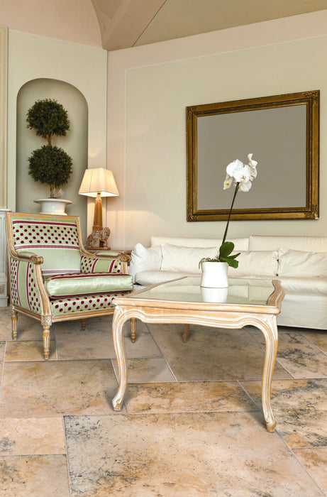 Travertine Ivory Rustic Versailles Pattern Tumbled 4