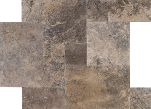 Travertine Nordic Silver  Versailles Pattern Tumbled 1