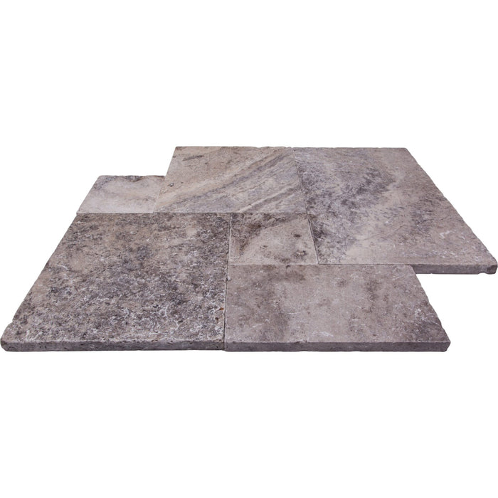 Travertine Nordic Silver  Versailles Pattern Tumbled 2