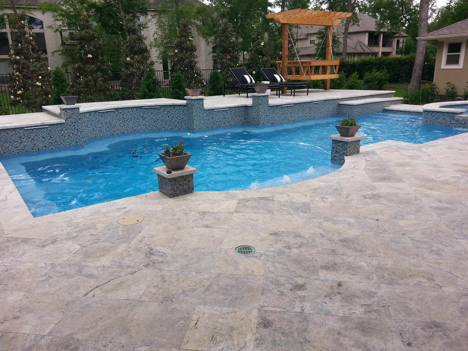 Travertine Nordic Silver  Versailles Pattern Tumbled 4