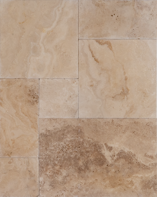 Travertine Tiramisu  Versailles Pattern Tumbled 1