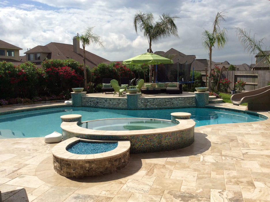 Travertine Tiramisu  Versailles Pattern Tumbled 3