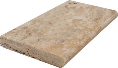 Travertine Ivory Rustic Bullnose Coping Brushed 1