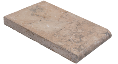 Travertine Ivory Rustic Bullnose Coping Brushed 1