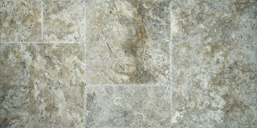 Travertine Premium Silver Versailles Pattern Chiseled & Brushed 1