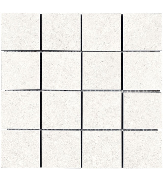 Full Sheet Sample - Kalkarea White Porcelain Mosaic - 3" x 3" x 1 1/16" Matte