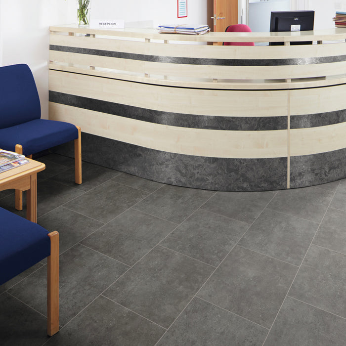 Korlok Oxford Grey Rigid Luxury Vinyl Tile - Textured