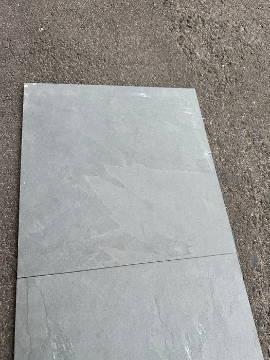 Kota Blue Natural Cleft Face, Gauged Back Limestone Tile - 16" x 16"