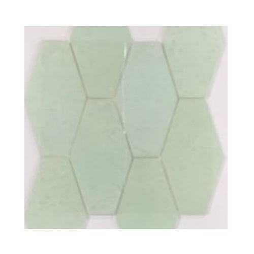 Full Sheet Sample - Artesano Reciclado Sunvalley Elongated Hexagon Marble Mosaic - 10.1" x 14.06" x 3/8" Frosted