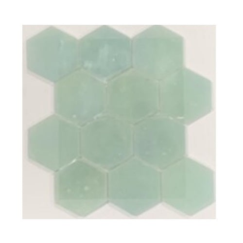 Full Sheet Sample - Artesano Reciclado Kodiak Hexagon Marble Mosaic - 3 1/8" x 12" Frosted