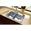 LGR37224 Lustertone Classic Stainless Steel Drop-in Double Bowl Kitchen Sink 37" x 22" x 10" with 4 Holes