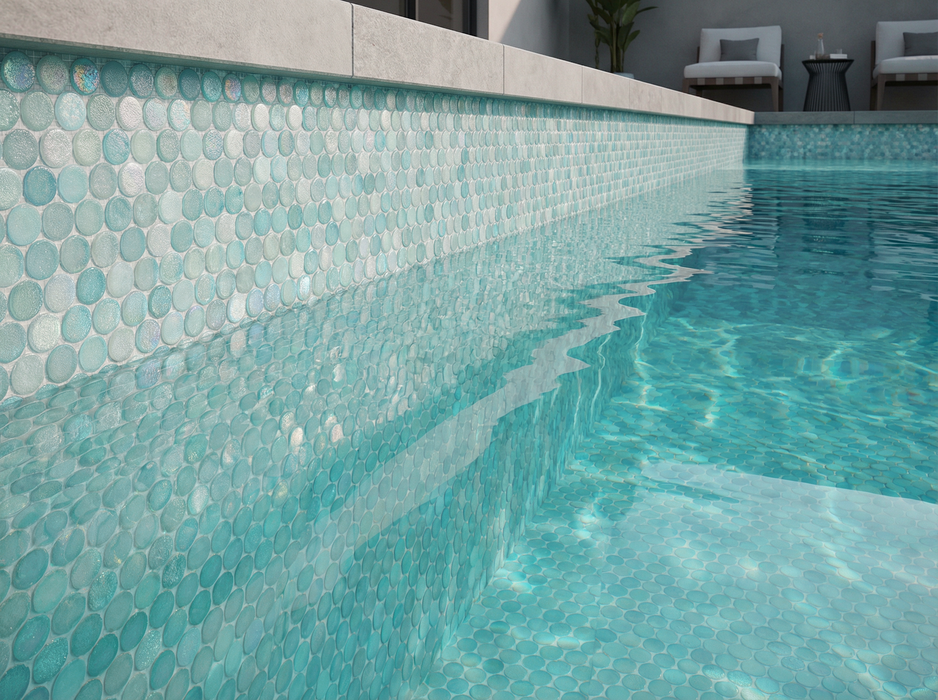 Liquid Drop Glass Aqua Mosaic Matte 1