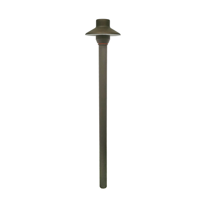 Mini Flat Hat Die Cast Brass G4 LED Outdoor Path Light - Antique Bronze