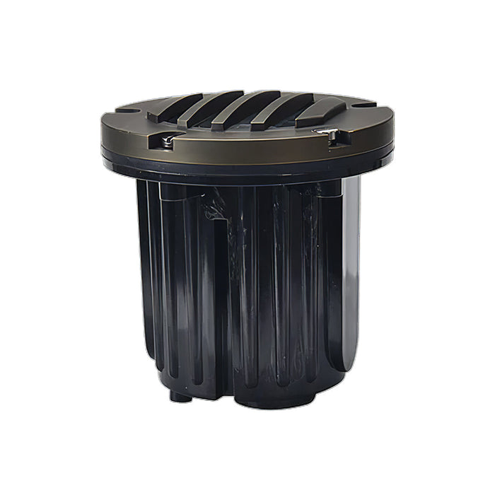 Grated Solid Brass & PVC MR16 LED Outdoor In Ground Well Light - Antique Bronze