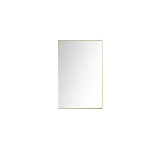 Abbey Brushed Gold Glass Framed Bathroom Mirror - 28" x 36"