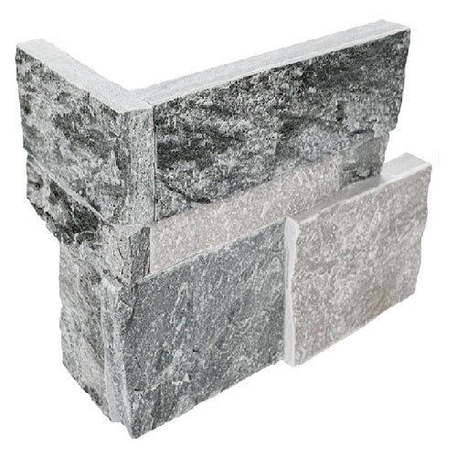 XL Rockmount Stacked Stone Panel Sierra Blue Quartzite Ledgestone Corner - Split Face