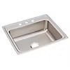 LR25213 Lustertone Classic Stainless Steel Drop-in Single Bowl Kitchen Sink 25" x 21 1/4" x 7 7/8" with 3 Holes