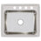 LR25214 Lustertone Classic Stainless Steel Drop-in Single Bowl Kitchen Sink 25" x 21 1/4" x 7 7/8" with 4 Holes