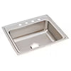 LR25214 Lustertone Classic Stainless Steel Drop-in Single Bowl Kitchen Sink 25" x 21 1/4" x 7 7/8" with 4 Holes