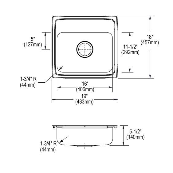 Lustertone Classic Stainless Steel Kitchen Sink 12