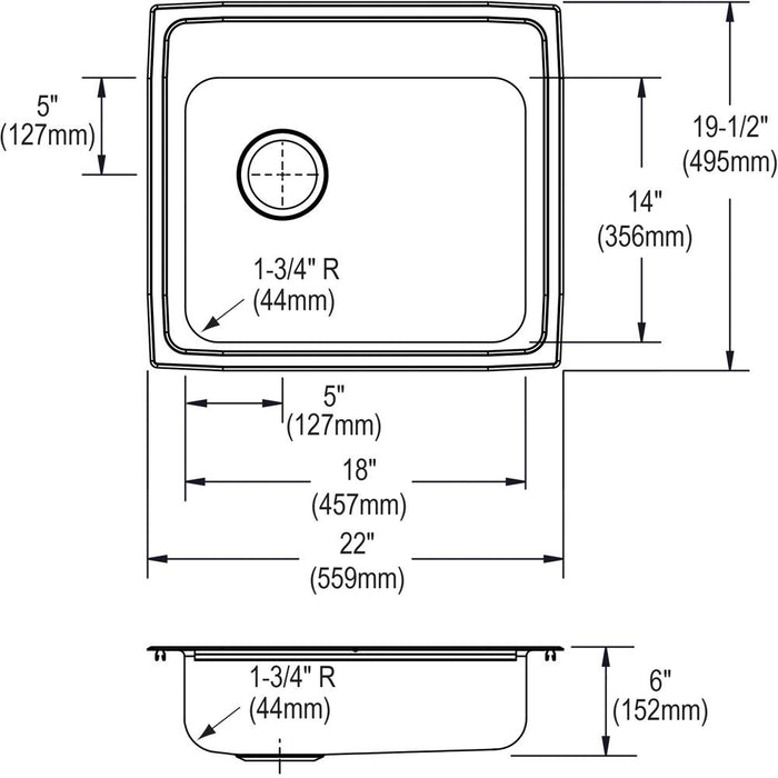 Lustertone Classic Stainless Steel Kitchen Sink 6