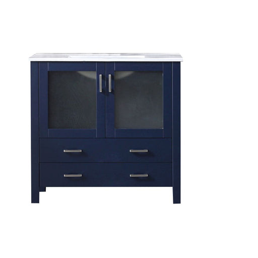 Volez Navy Blue Wood Bathroom Vanity