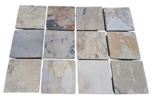 Full Tile Sample - Lavender Harvest Slate Tile - 4" x 4" x 3/8" Tumbled