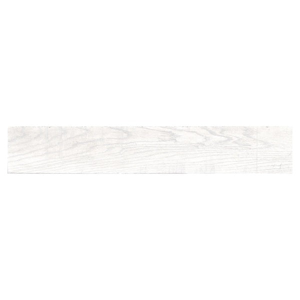 Full Tile Sample - Lacquered Wood White Porcelain Tile - 6" x 36" x 8 MM Glossy