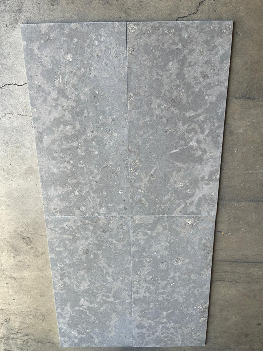 Lagos Blue Brushed Limestone Tile - 18" x 36"