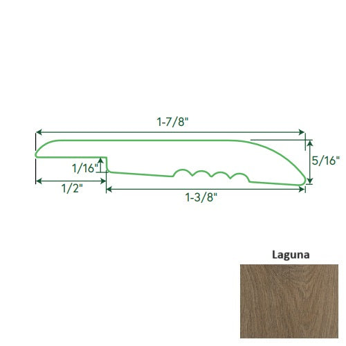 Black Label Malibu Laguna Luxury Vinyl Moulding / Trim - 94" Overlap Reducer