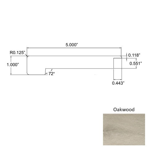 Lakeshore Wood Oakwood Overlap Square Stair Nose Embossed 1