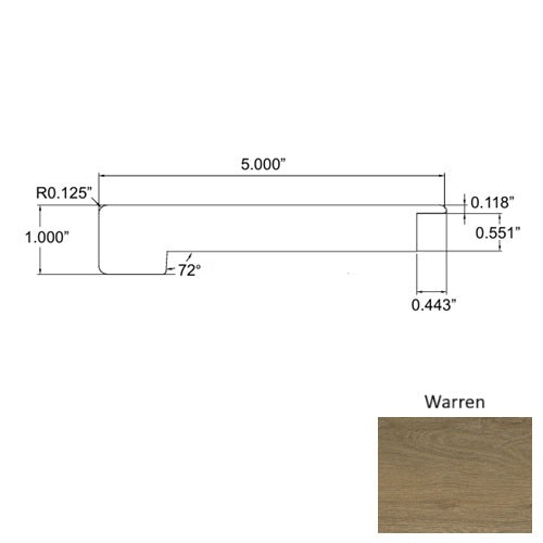 Lakeshore Wood Warren Overlap Square Stair Nose Embossed 1