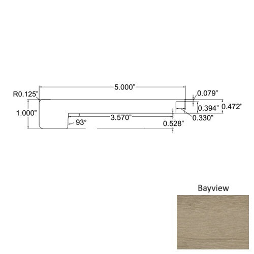 Lakeshore Wood Bayview Square Flush Stair Nose Embossed 1