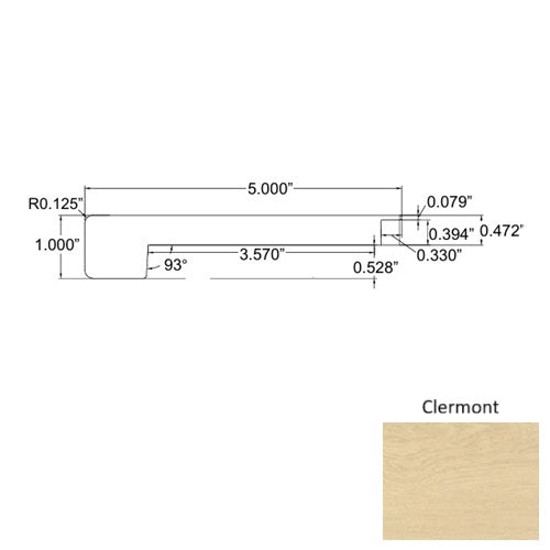 Lakeshore Wood Clermont Square Flush Stair Nose Embossed 1