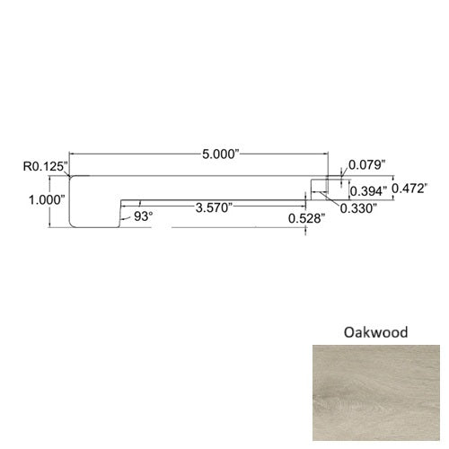 Lakeshore Wood Oakwood Square Flush Stair Nose Embossed 1