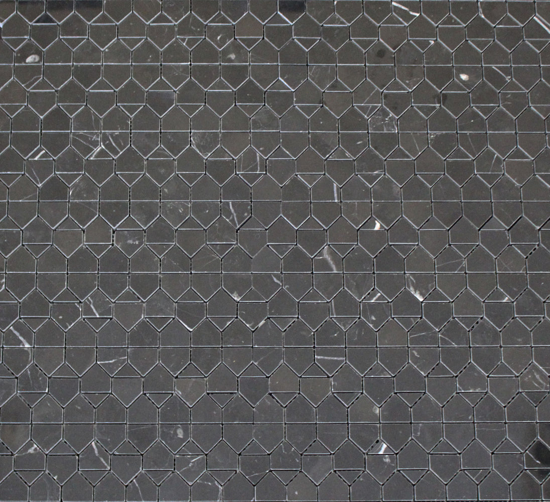 Layers Black Marble Mosaic - Deco Polished