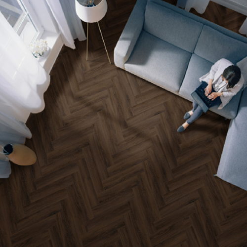 Natural Beauty Herringbone Lenox Peak Vinyl Walnut 35401