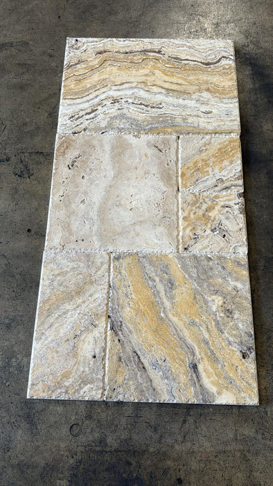 Leonardo Travertine Versailles Pattern Chiseled & Brushed 2