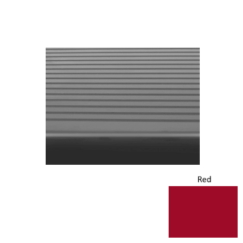 Solid 80 Red Light Duty Rib Design Rubber (SQ) with Safety Yellow Abrasive Strip Stair Tread - Ribbed