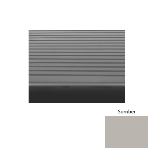 Solid 81 Somber Light Duty Rib Design Rubber (RD) with Safety Yellow Abrasive Strip Stair Tread - Ribbed