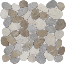 Aquatica Ocean Stones Coin Light Grey / Tan / White Deco ISNOCSTCOLGTAWH