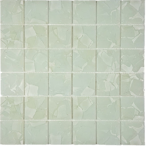 Full Sheet Sample - Aquatica Flower Lilies Glass Mosaic - 2" x 2" x 8 MM Glossy